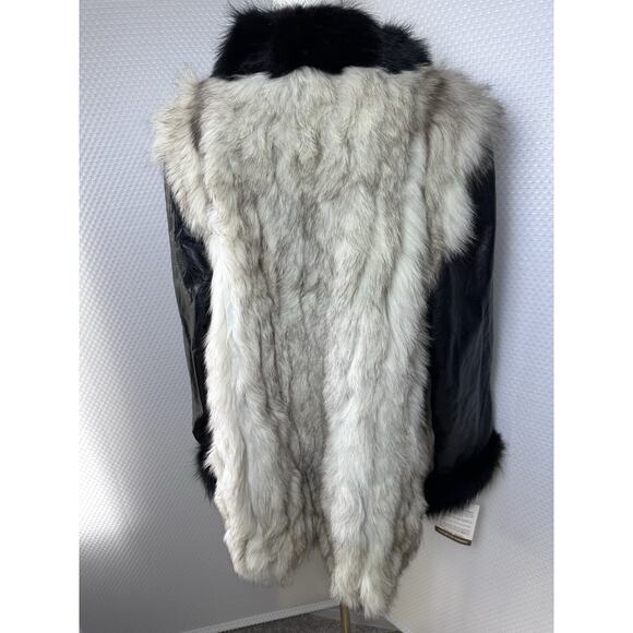 Anastasia VINTAGE GoGo MOD FUR COAT Rabbit Mink Leather Monogram large - Picture 16 of 16